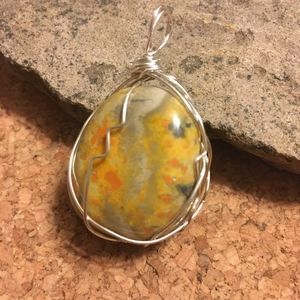 Bumblebee Jasper Wire Wrapped Pendant